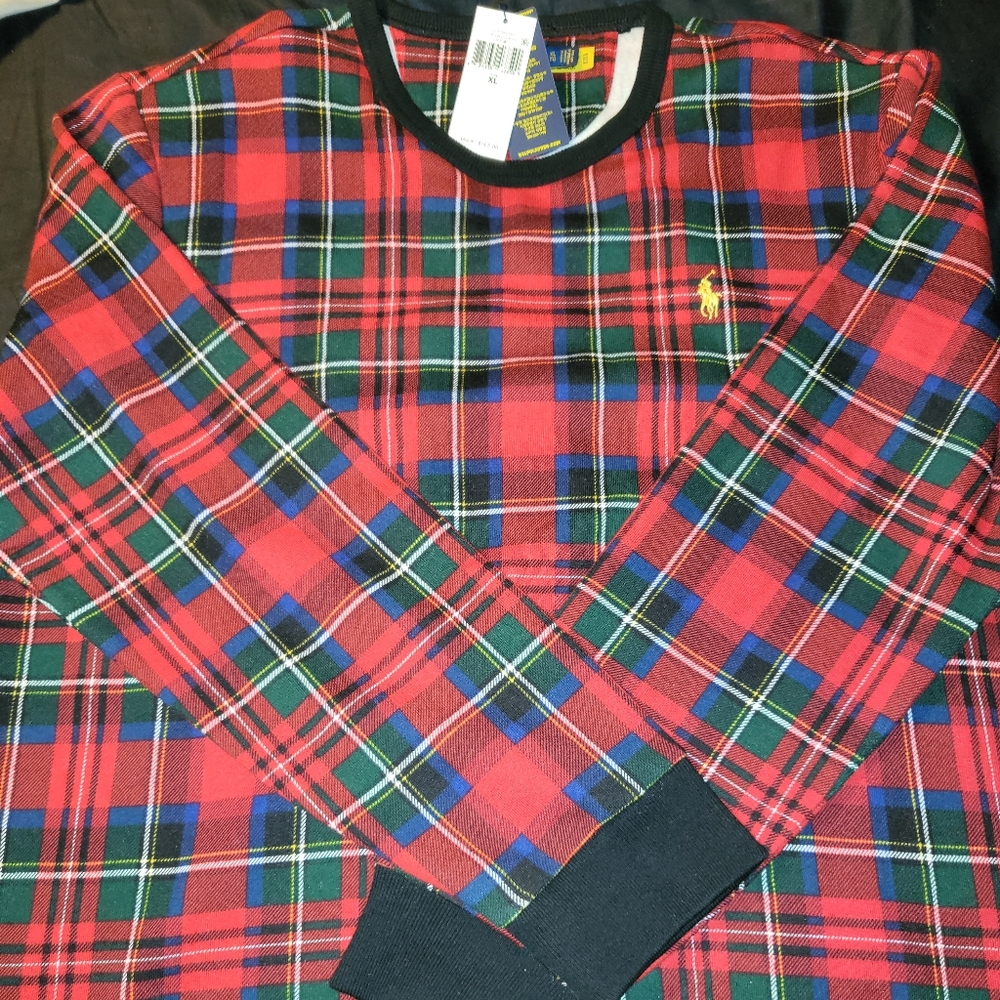 Polo Mens Sweater L Red, Green